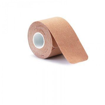 Тейп кинезио 5 см переданарезонный, кинезиологическая лента Kinesiology Tape, (20 полосок по 25 см) беж 1019 фото