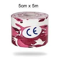 Тейп Кінезіо 3.8 см, камуфляж рожевий кінезіологічна стрічка Kinesiology Tape Sportstape Sport & Therapy, 3.8 см, камуфляж рожевий 1011 фото