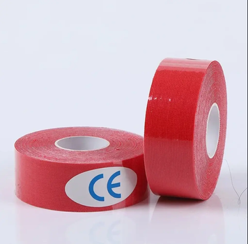 Тейп Кинезио Kinesiology Tape кинезиологическая лента красный 2.5 см 1038 фото