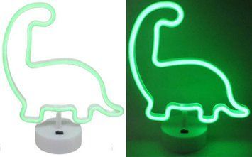 Неоновий світлодіодний нічник для інтер'єру динозавр Decoration Lamp серце USB/3хАА Теплий зелений | Настільне світло 304 фото