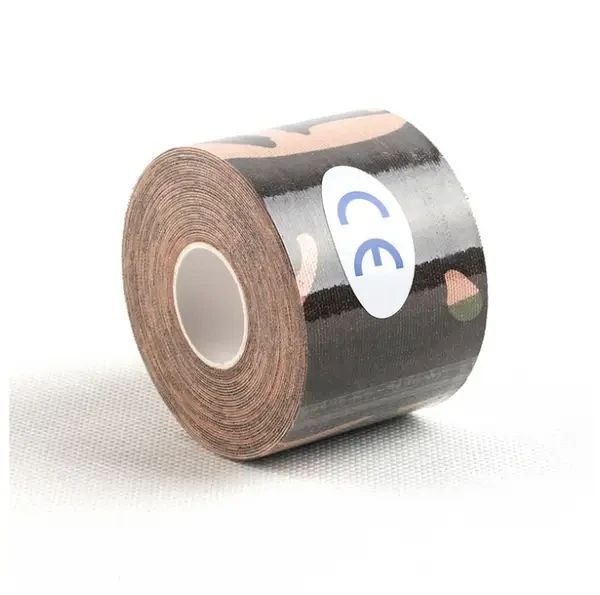 Тейп Кінезіо 3.8 см, кінезіологічна стрічка Kinesiology Tape Sportstape Sport & Therapy, 3.8 см, камуфляж зелений 1008 фото