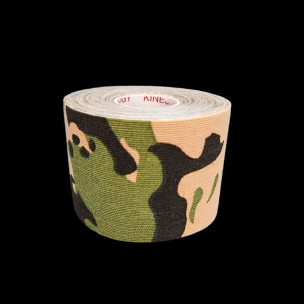 Тейп Кінезіо 3.8 см, кінезіологічна стрічка Kinesiology Tape Sportstape Sport & Therapy, 3.8 см, камуфляж зелений 1008 фото