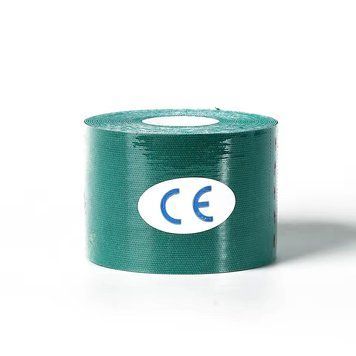 Тейп Кінезіо 5 см, кінезіологічна стрічка Kinesiology Tape Sportstape Sport & Therapy, 5 см, темно зеленый 1017 фото